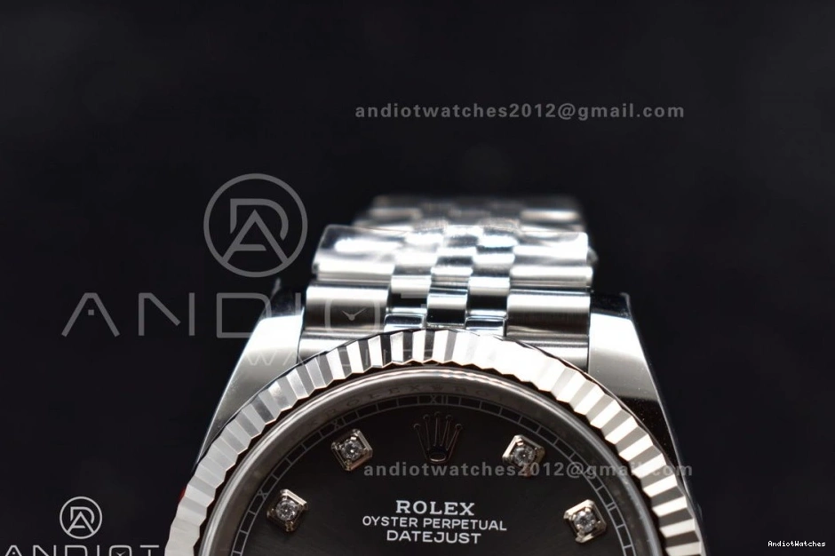Best Clean 1:1 126334 DateJust Dial VR 421 Diamonds Steel Grey Edition Bracelet Jubilee SmartChoice SS On 41 904L 1214